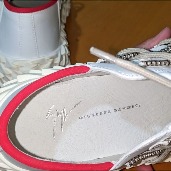 🔥🔥🔥GIUSEPPE ZANOTTI NWOT Leather White Urchin Shoes Size 37 - Picture 4 of 8